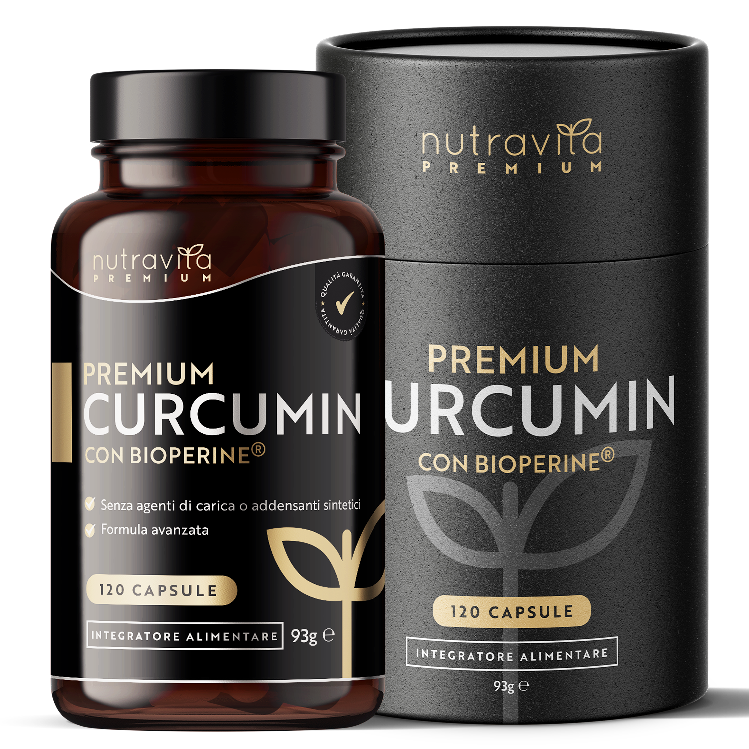 Curcumina Premium al 95% di Curcuminoidi con Bioperine® - 120 Capsule Vegane