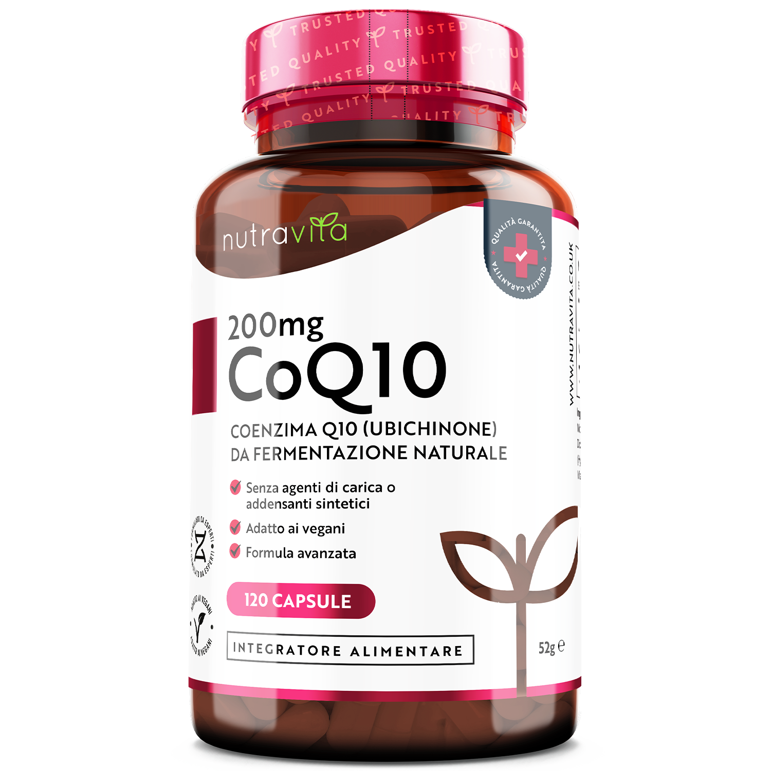 Co Enzima Q10 (CoQ10) 200mg - 120 Capsule Vegane
