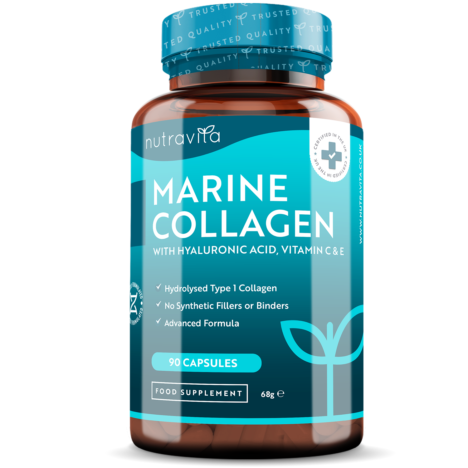 Collagene Marino Idrolizzato 1000mg con Acido Ialuronico 90 Capsule