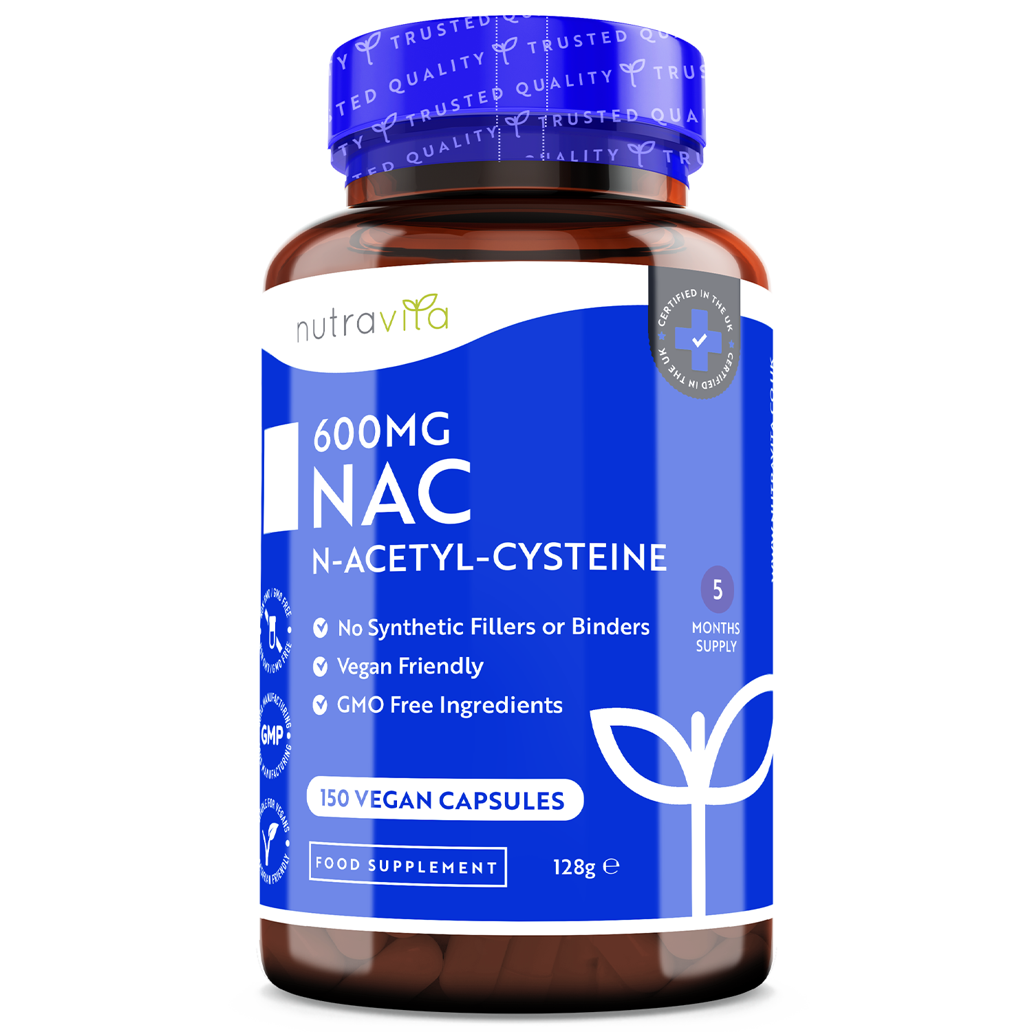NAC N-Acetil-Cisteina 600mg 150 Capsule Vegane