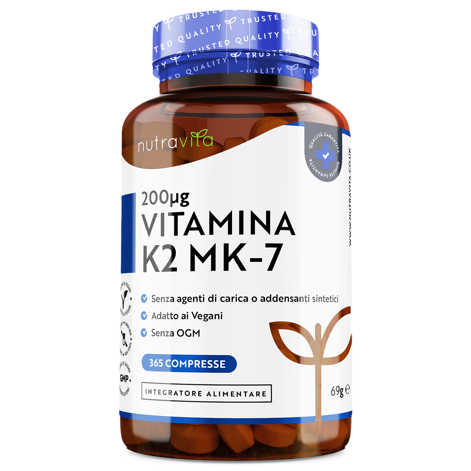 Vitamina K2 MK-7 200mcg - 365 Microcompresse Vegane