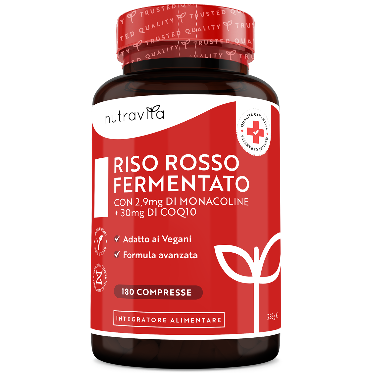 Lievito di Riso Rosso Fermentato - 180 Compresse Vegane