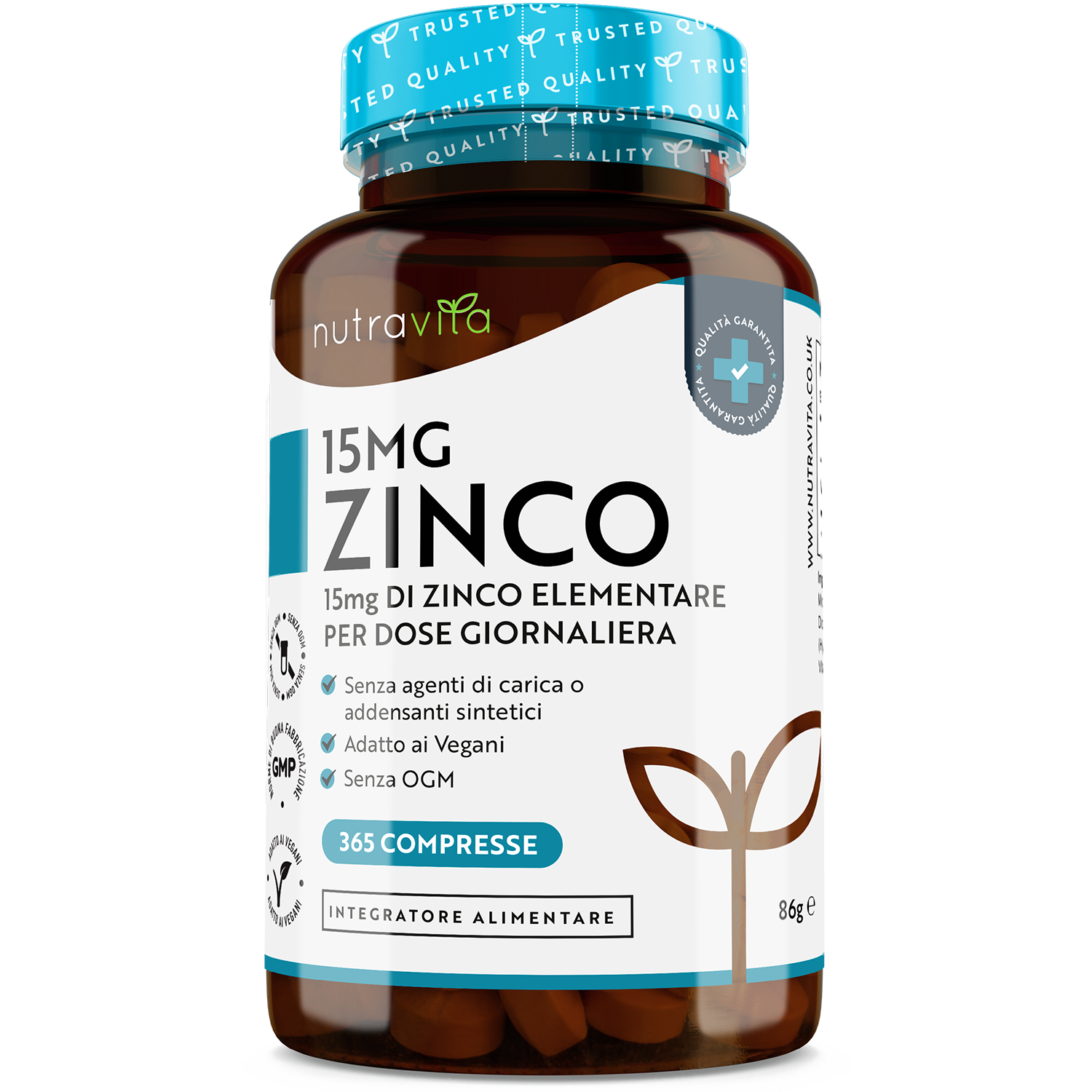 Zinco 15mg 365 Compresse Vegane