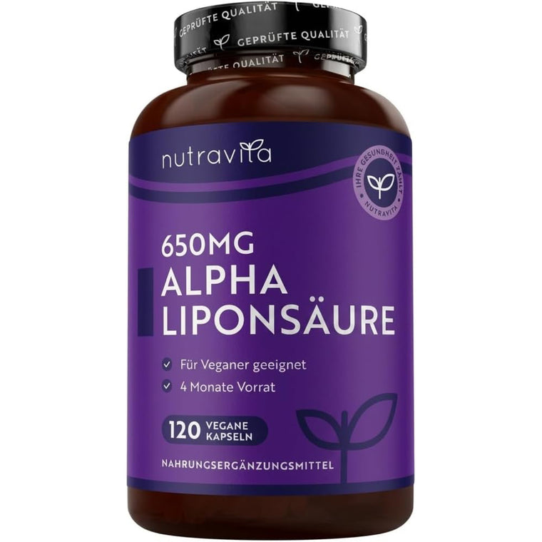Acido Alfa Lipoico 650 mg 120 Capsule Vegane