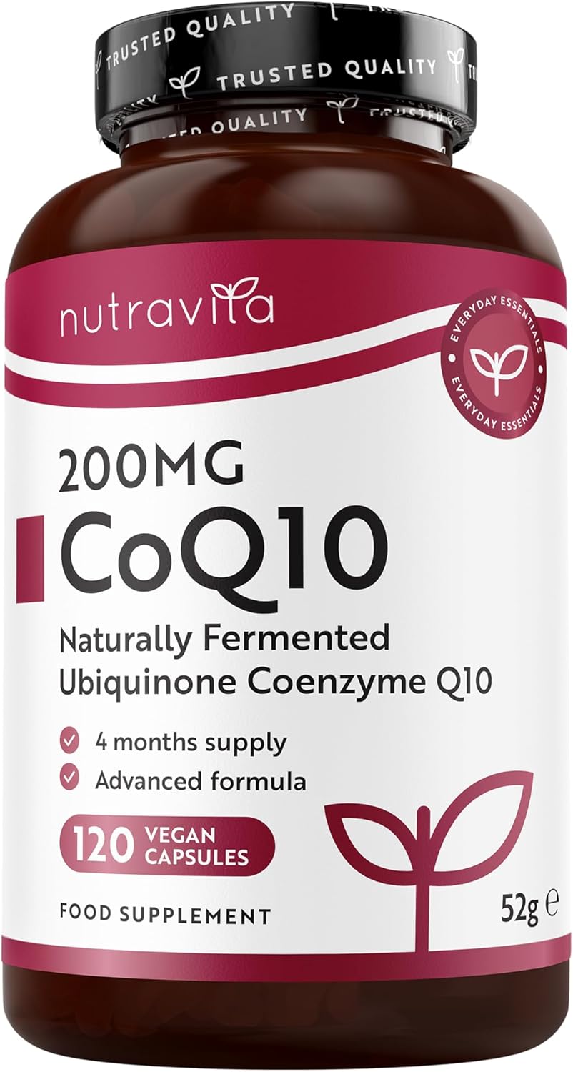 Coenzima Q10 200 mg - Ubichinone Puro al 100% - 120 Capsule Vegane