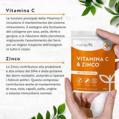 Vitamin C 1000mg With Zinc 15mg – 120 Vegan Capsules