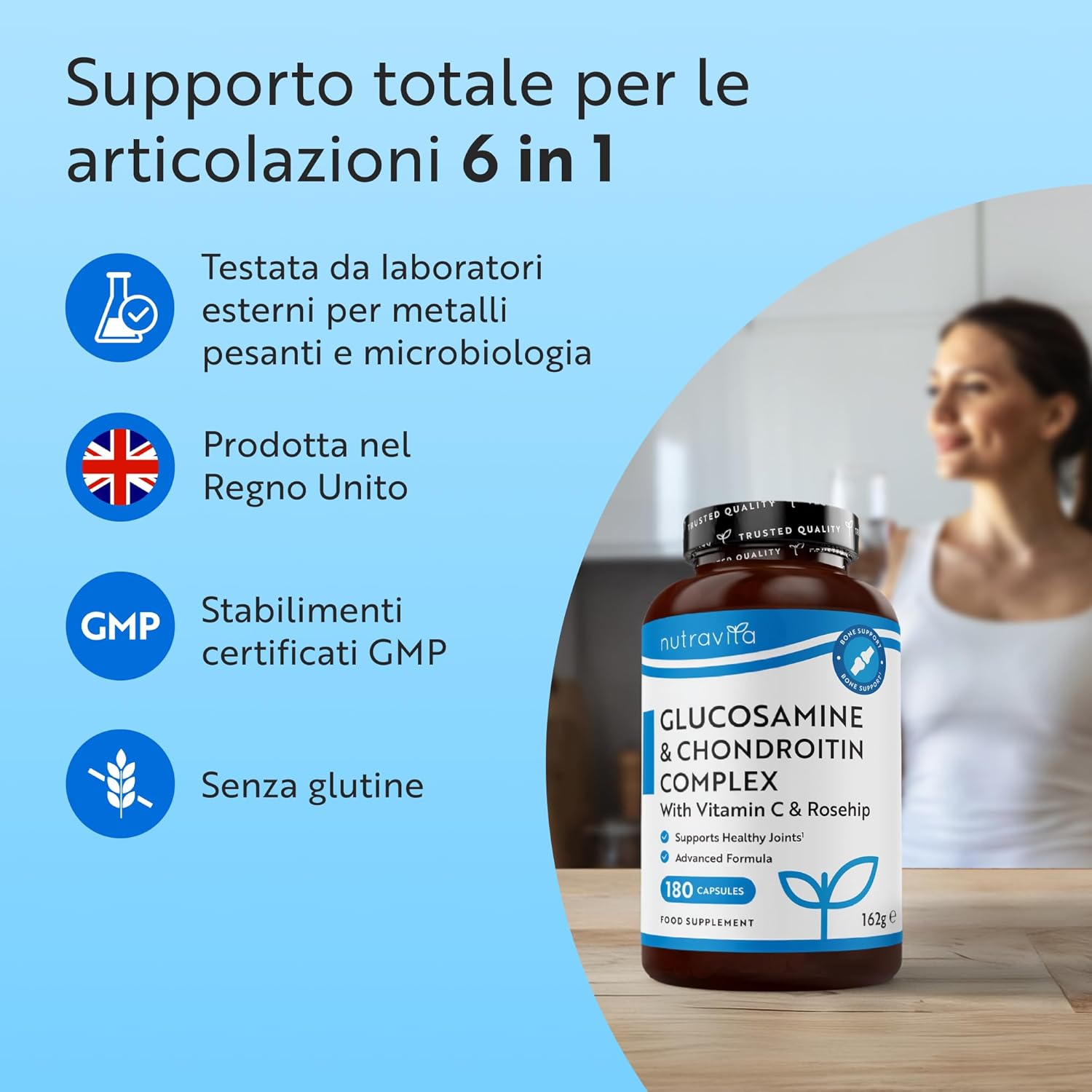 Glucosamina e Condroitina Complesso - 180 Capsule