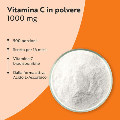 Vitamina C in polvere 1000mg - 500 porzioni