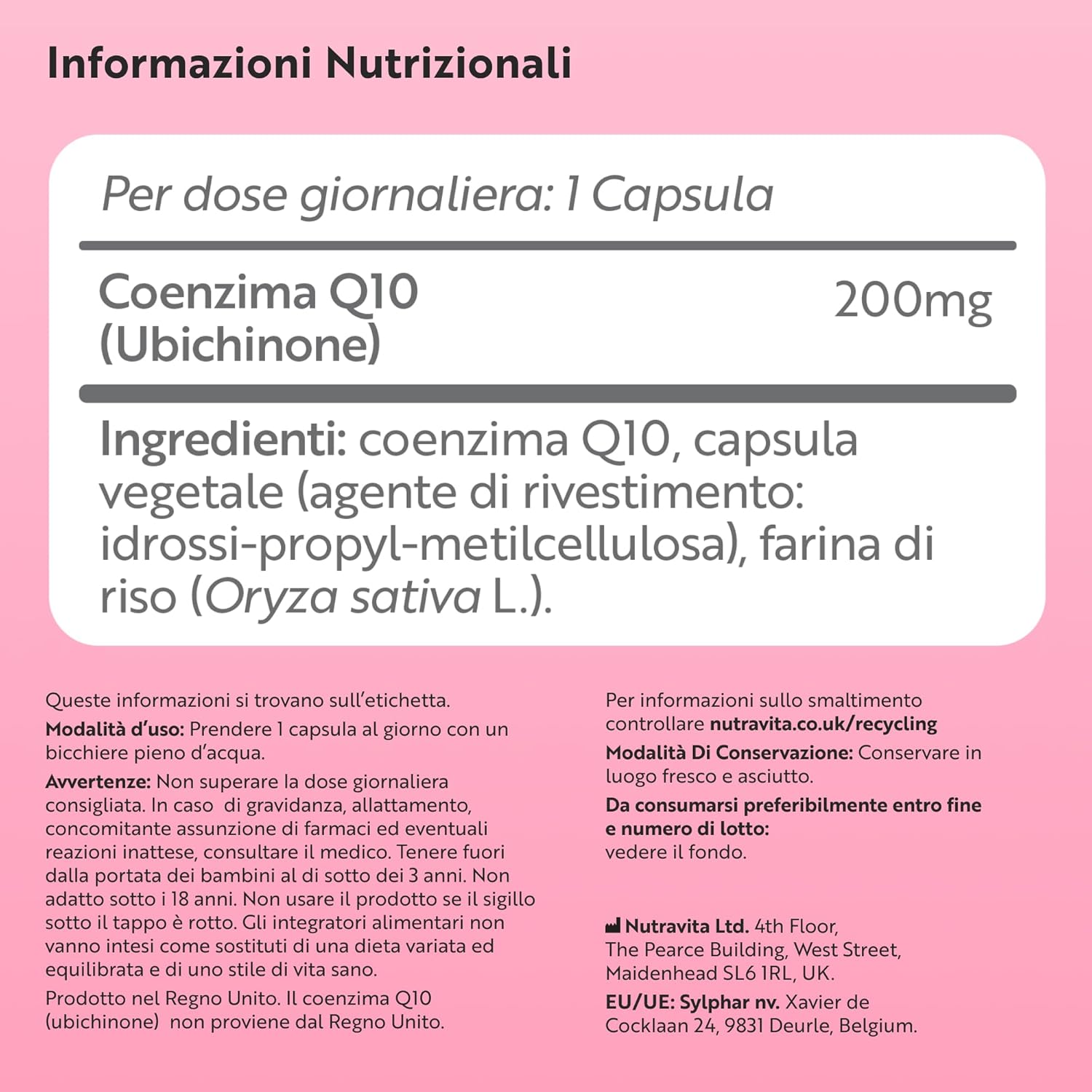 Coenzima Q10 200 mg - Ubichinone Puro al 100% - 120 Capsule Vegane