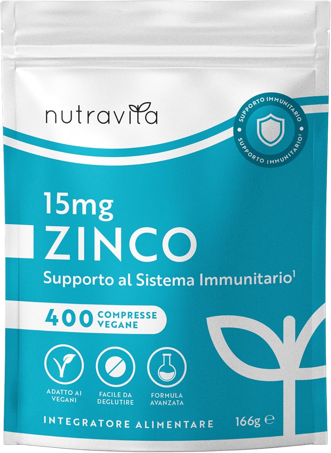 Zinco 15mg 400 Compresse Vegane