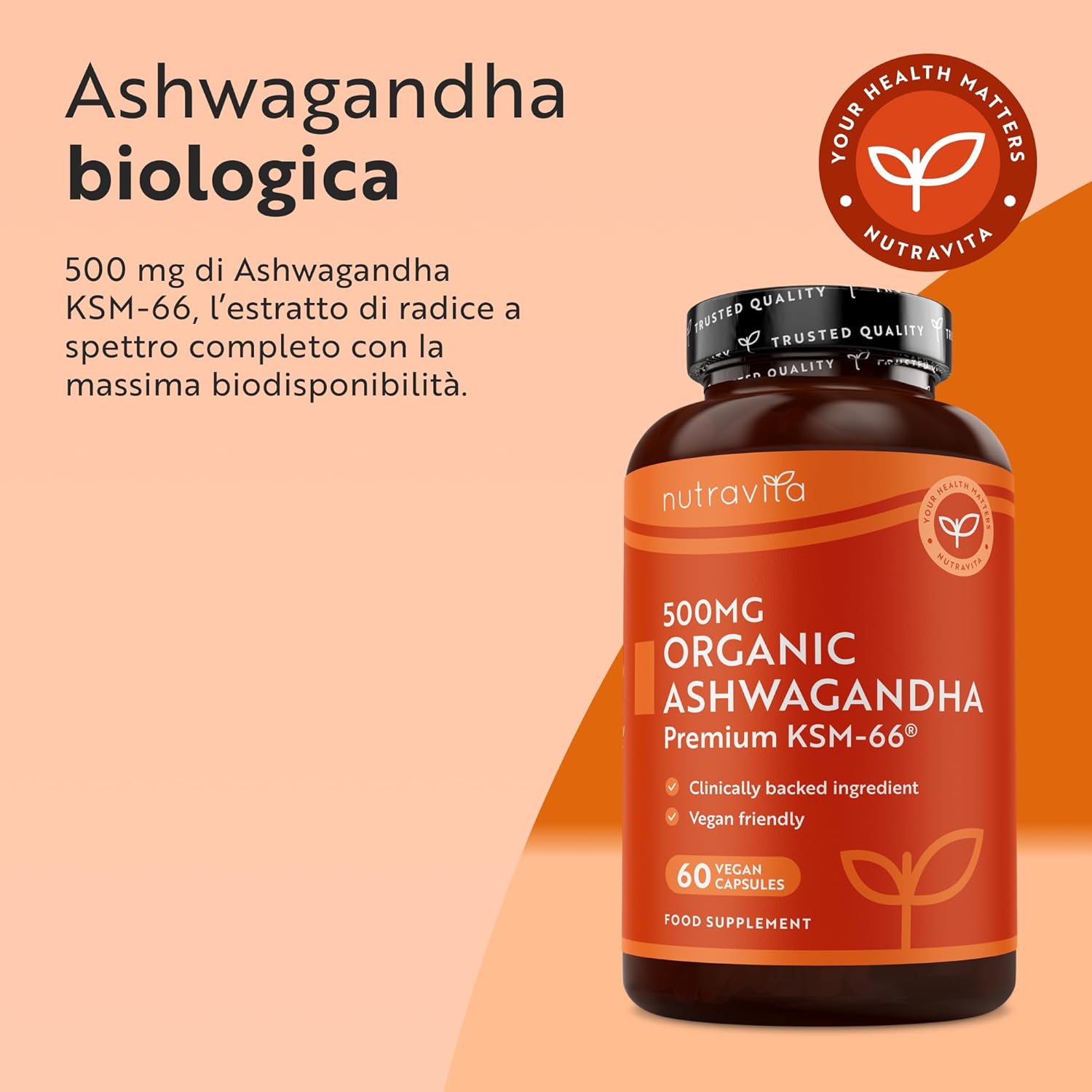 Ashwagandha Bio 500mg - 60 Capsule Vegane