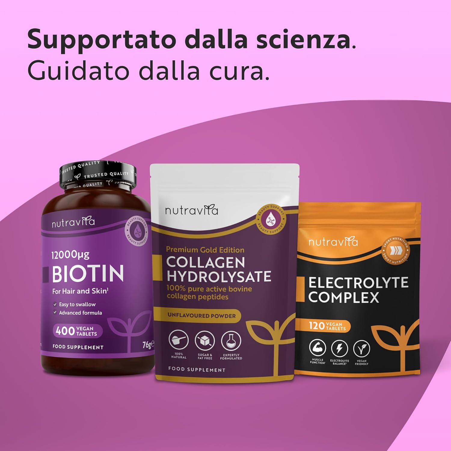 Collagene in Polvere 300g - Peptidi di Collagene Idrolizzato Tipo 1-30 Porzioni