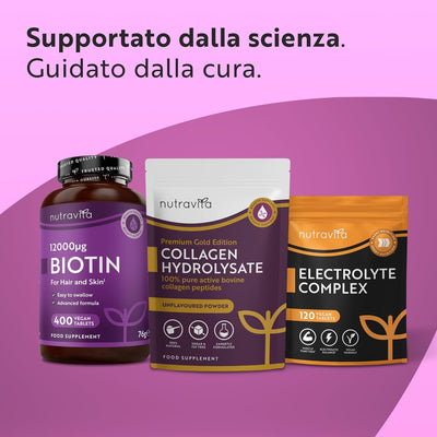 Collagene in Polvere 300g - Peptidi di Collagene Idrolizzato Tipo 1-30 Porzioni