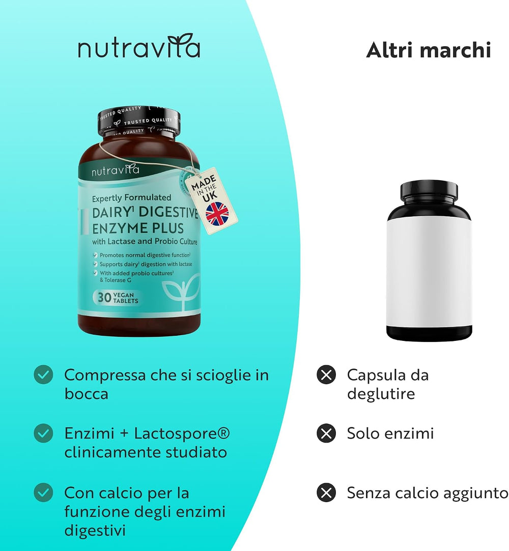 Complesso di integratori a base di enzimi digestivi - 60 compresse vegane