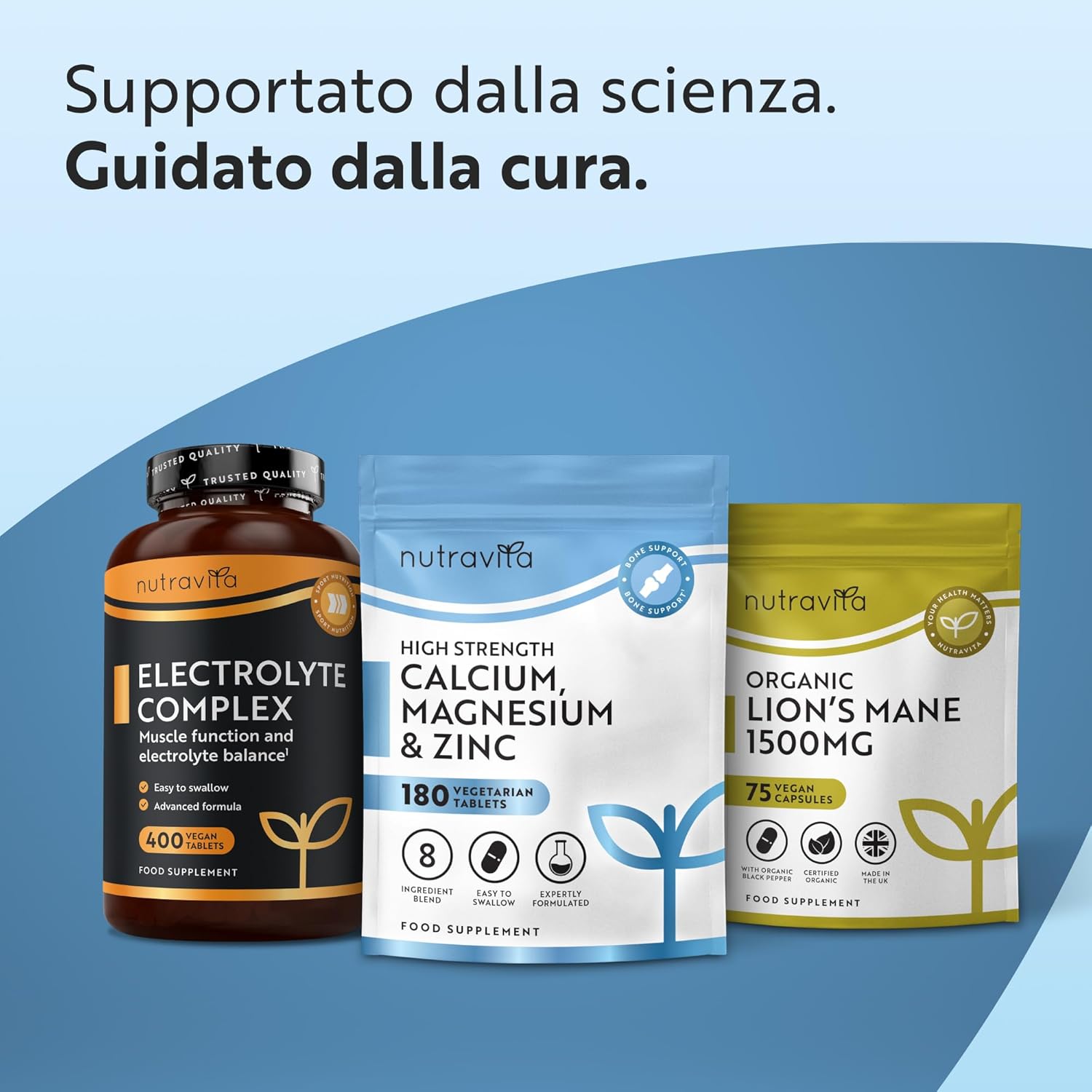 Calcio Magnesio Zinco e Vitamina D3-180 Compresse Vegetariane