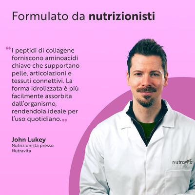 Collagene in Polvere 300g - Peptidi di Collagene Idrolizzato Tipo 1-30 Porzioni