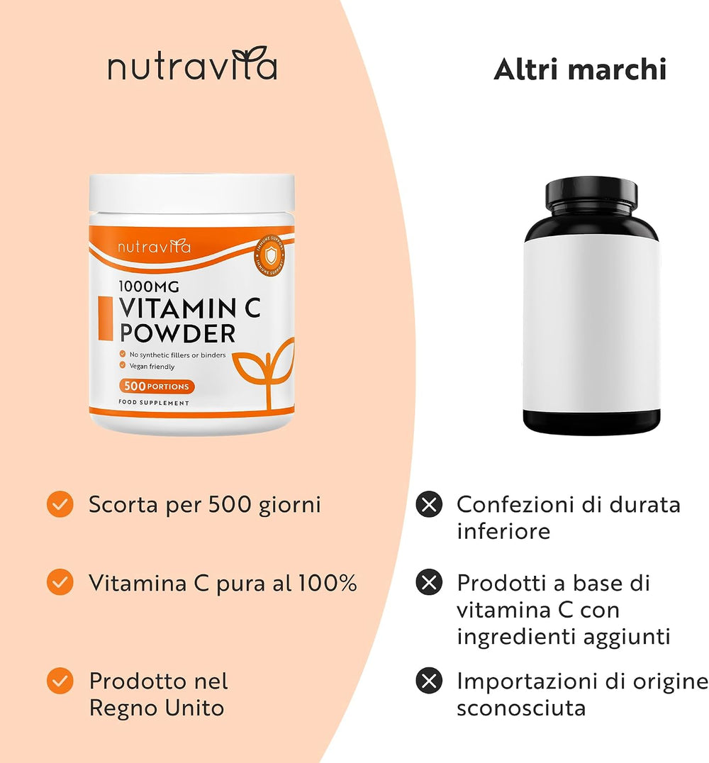 Vitamina C in polvere 1000mg - 500 porzioni
