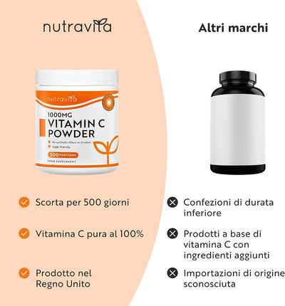 Vitamina C in polvere 1000mg - 500 porzioni