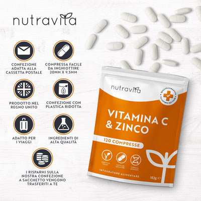 Vitamin C 1000mg With Zinc 15mg – 120 Vegan Capsules