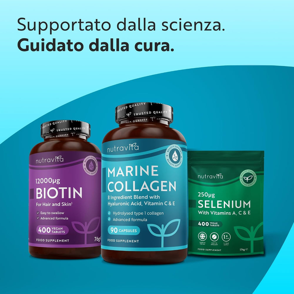 Collagene Marino Idrolizzato 1000 mg con Acido Ialuronico 90 Capsule
