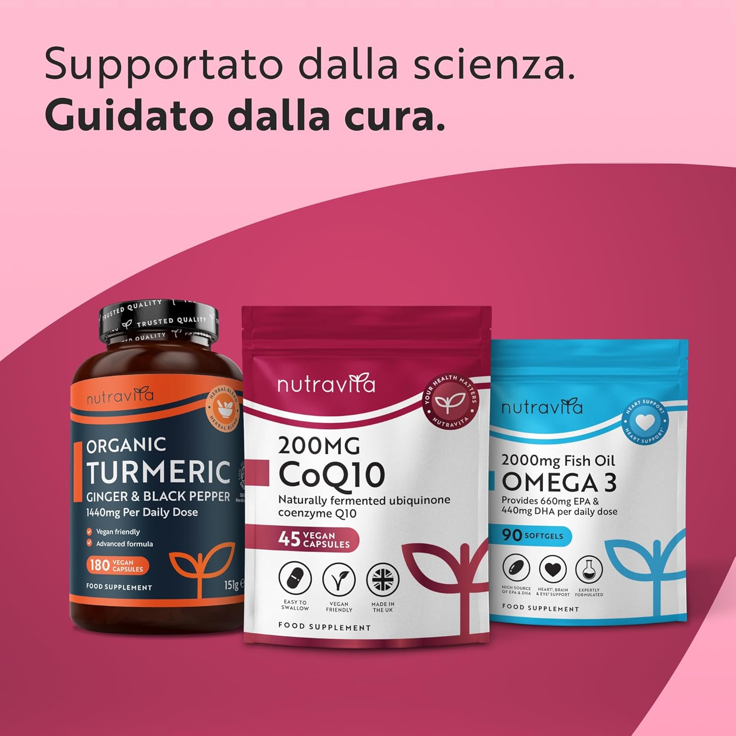 Integratore CoQ10-45 Capsule Vegane ad Alto Dosaggio di Coenzima Q10 200mg