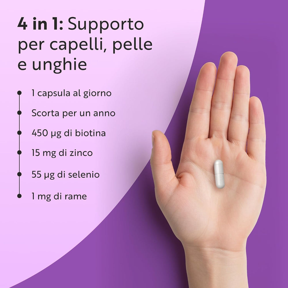 Biotin 450ug with Zinc, Selenium & Copper - 365 Vegan Capsules