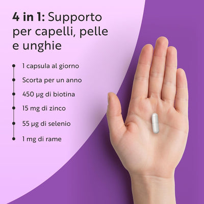 Biotin 450ug with Zinc, Selenium & Copper - 365 Vegan Capsules