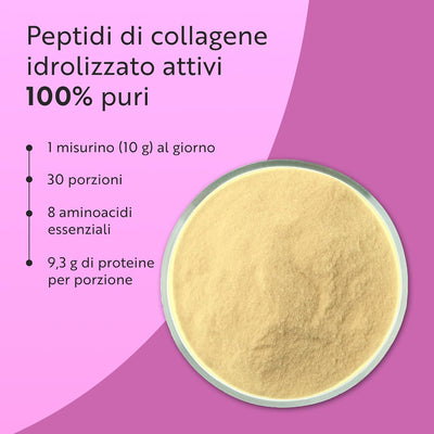 Collagene in Polvere 300g - Peptidi di Collagene Idrolizzato Tipo 1-30 Porzioni