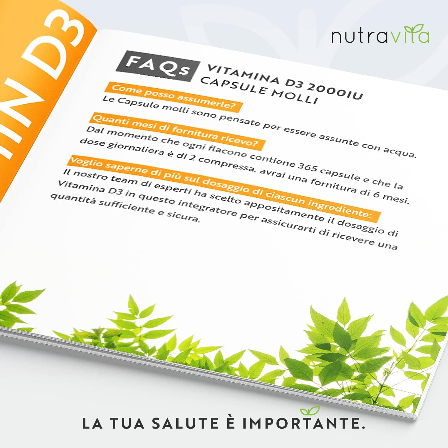 Vitamina D 2000 IU (50μg) - 365 Capsule Softgel
