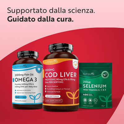 Olio di fegato di merluzzo 1000mg - 365 capsule molli