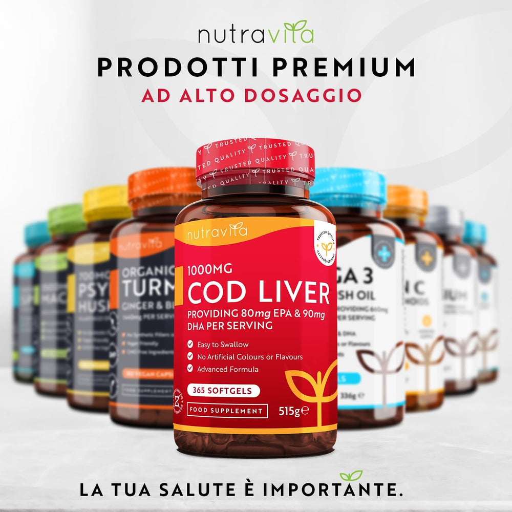 Olio di fegato di merluzzo 1000mg - 365 capsule molli