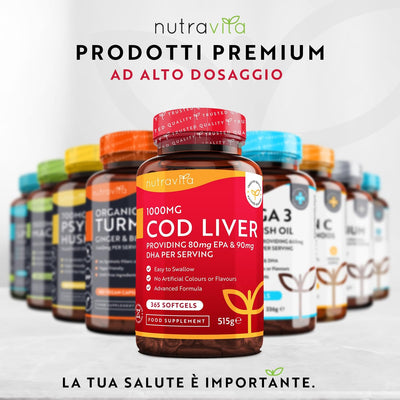 Olio di fegato di merluzzo 1000mg - 365 capsule molli