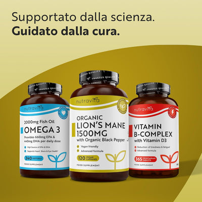 Fungo di criniera di leone biologico 1500 mg 120 capsule