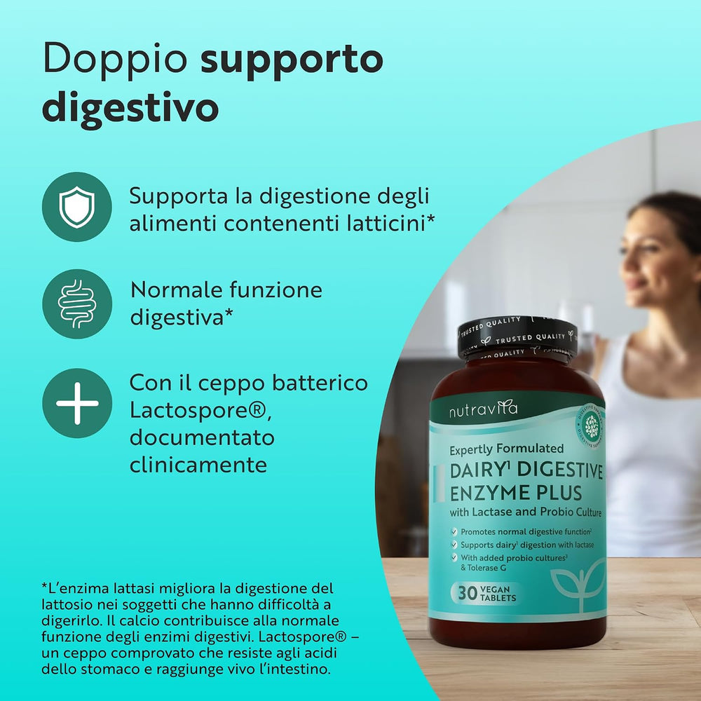 Complesso di integratori a base di enzimi digestivi - 60 compresse vegane