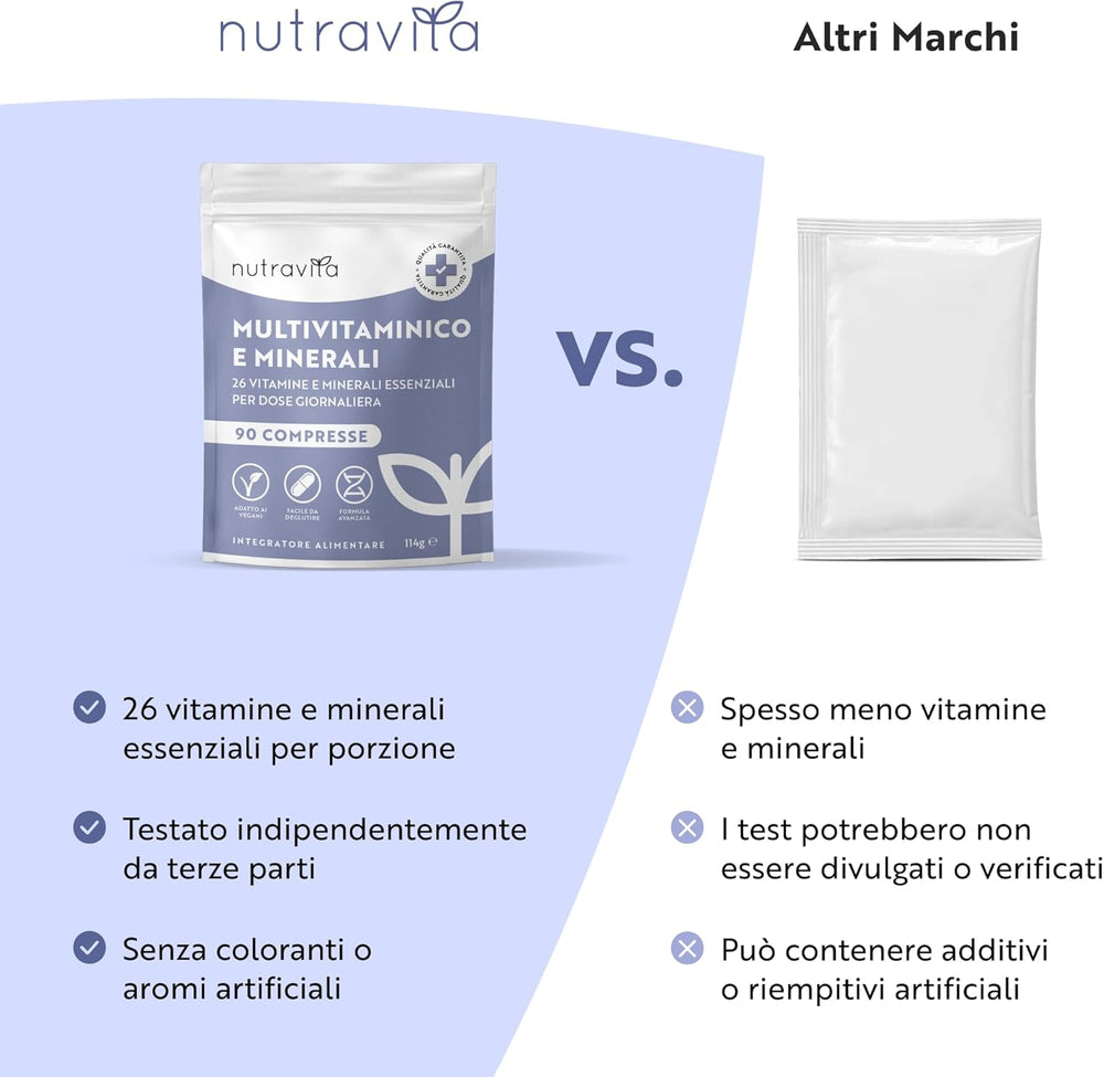 Multivitaminico Completo Donna e Uomo – 90 Compresse Vegane