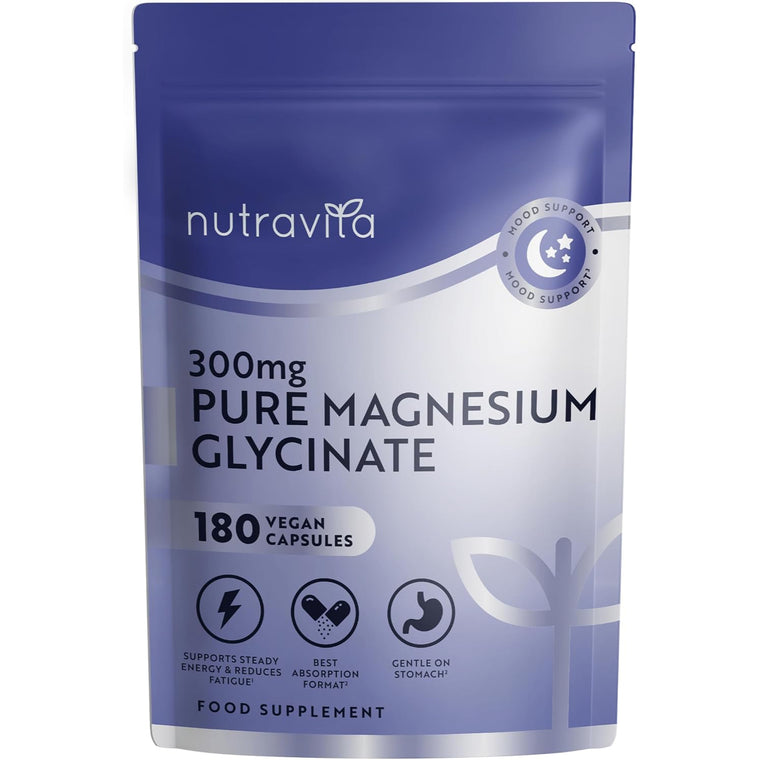 Pure Magnesium Glycinate 300mg - 180 Capsules