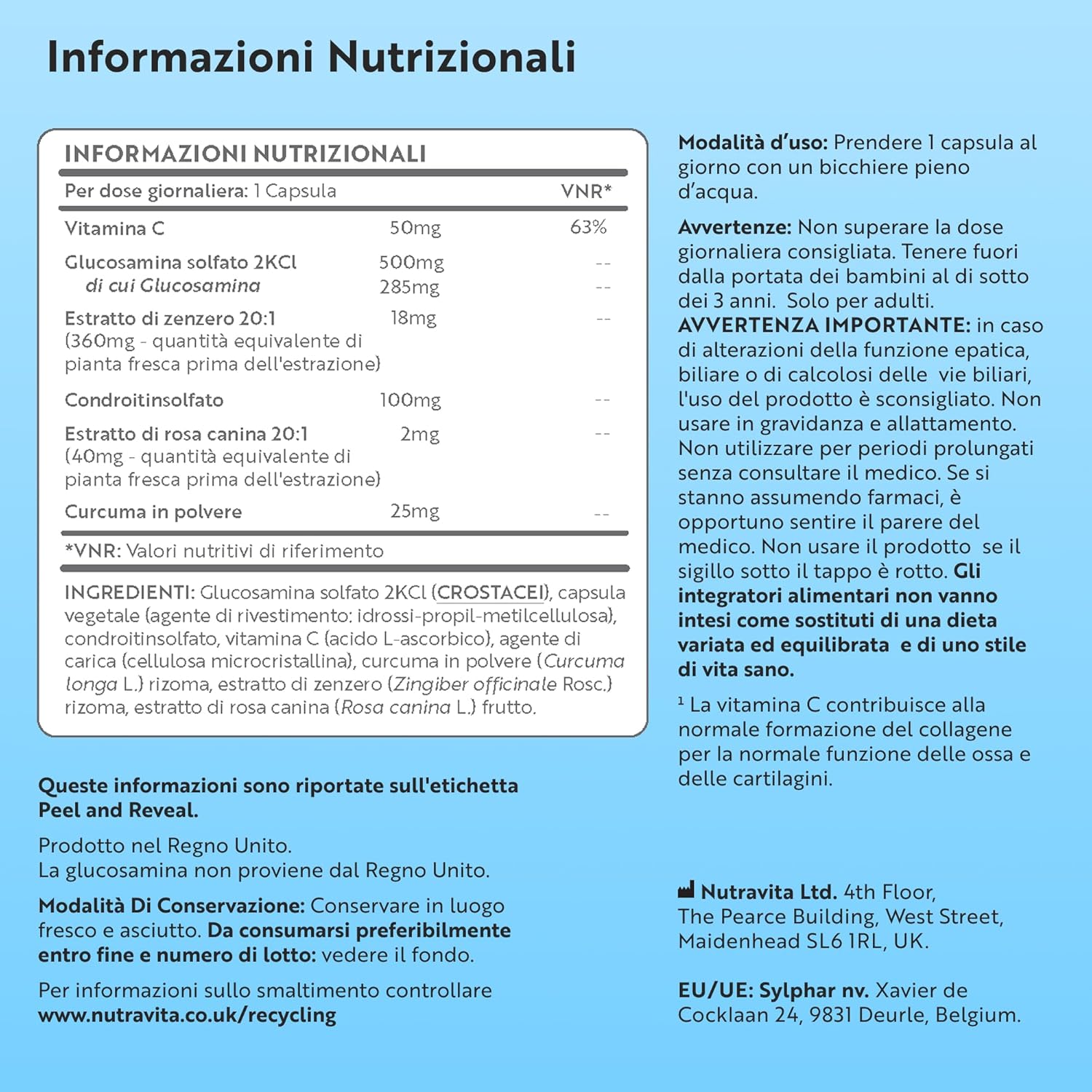 Glucosamina e Condroitina Complesso - 180 Capsule