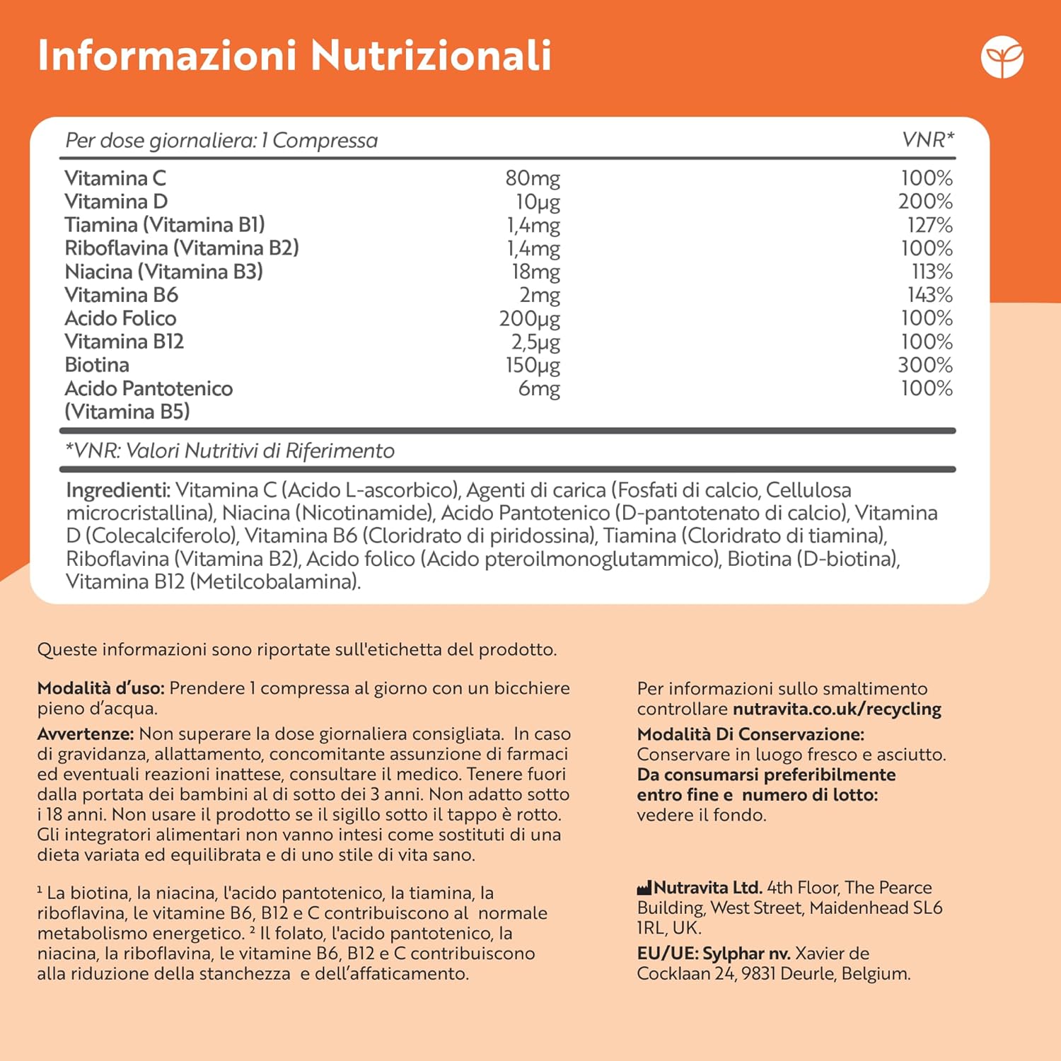Vitamina B Complex con Vitamina C + Vitamina D - 500 Compresse