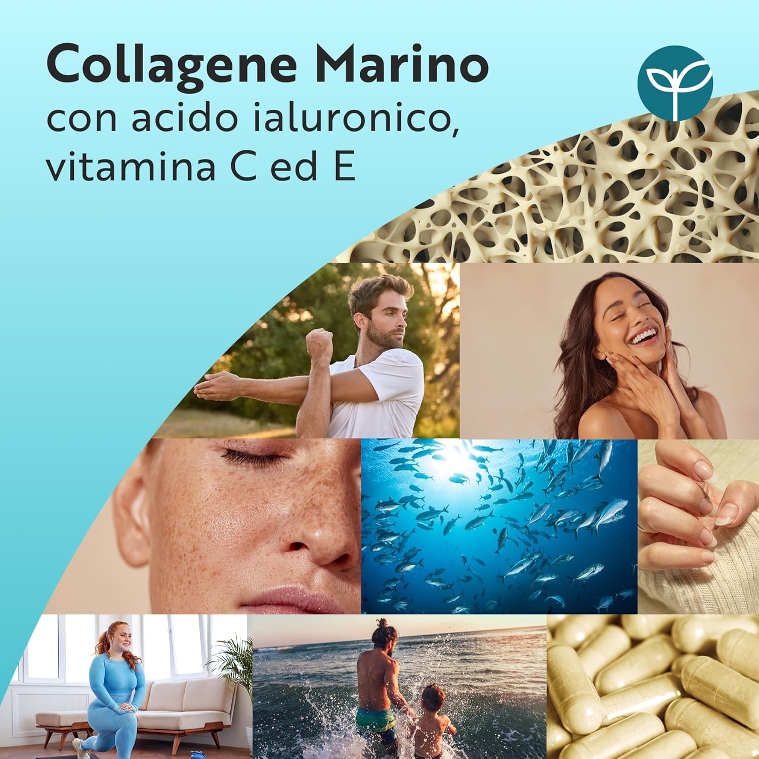 Collagene Marino con Acido Ialuronico 1000 mg - 60 Capsule