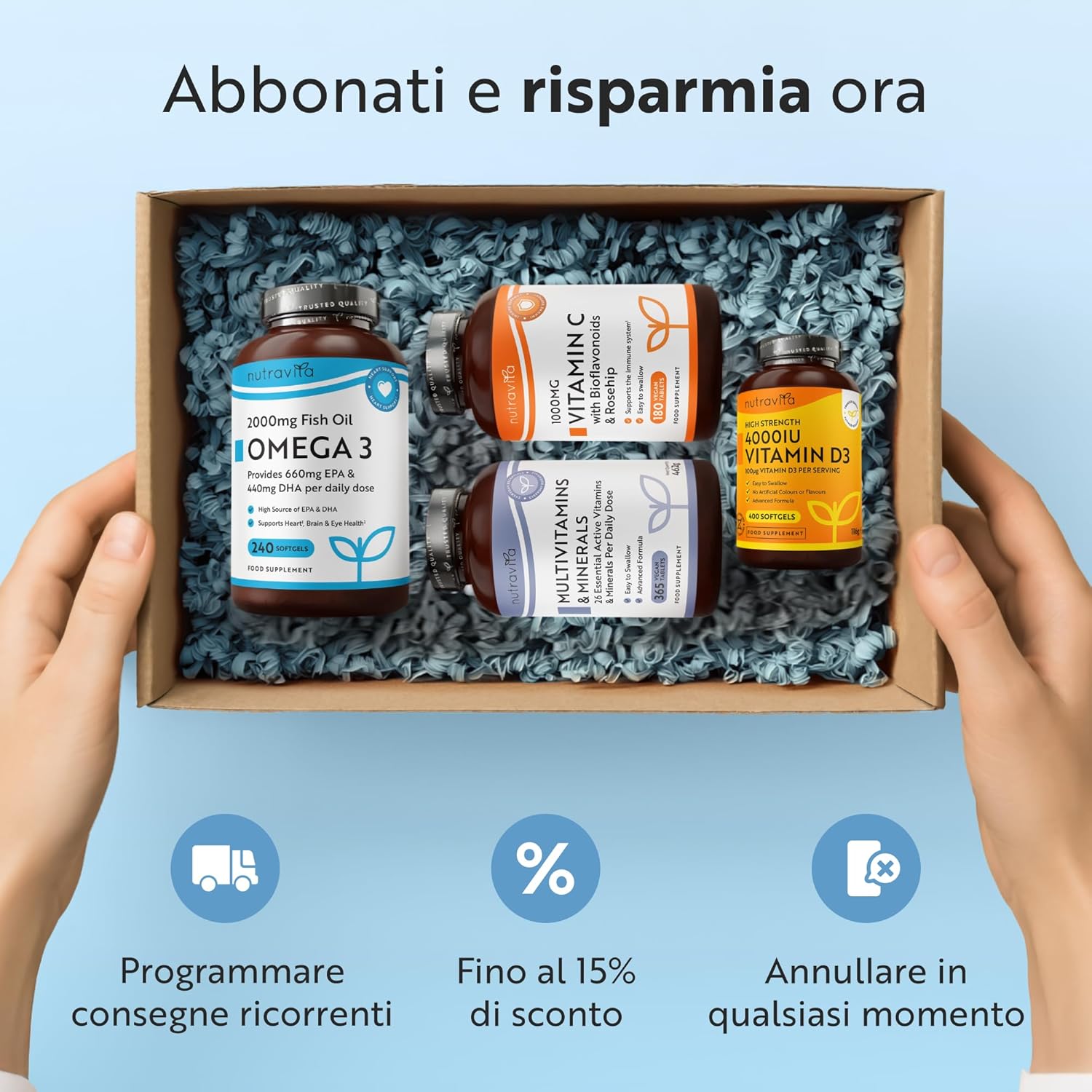 Calcio Magnesio Zinco e Vitamina D3-180 Compresse Vegetariane
