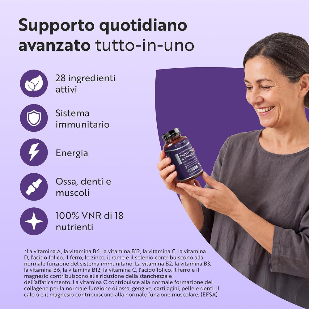 Multivitaminici ad Assorbimento Avanzato per Uomo & Donna - 360 Compresse Vegane