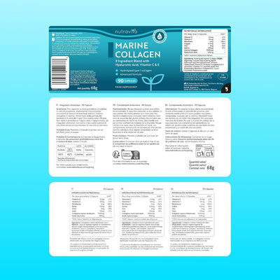 Collagene Marino Idrolizzato 1000 mg con Acido Ialuronico 90 Capsule
