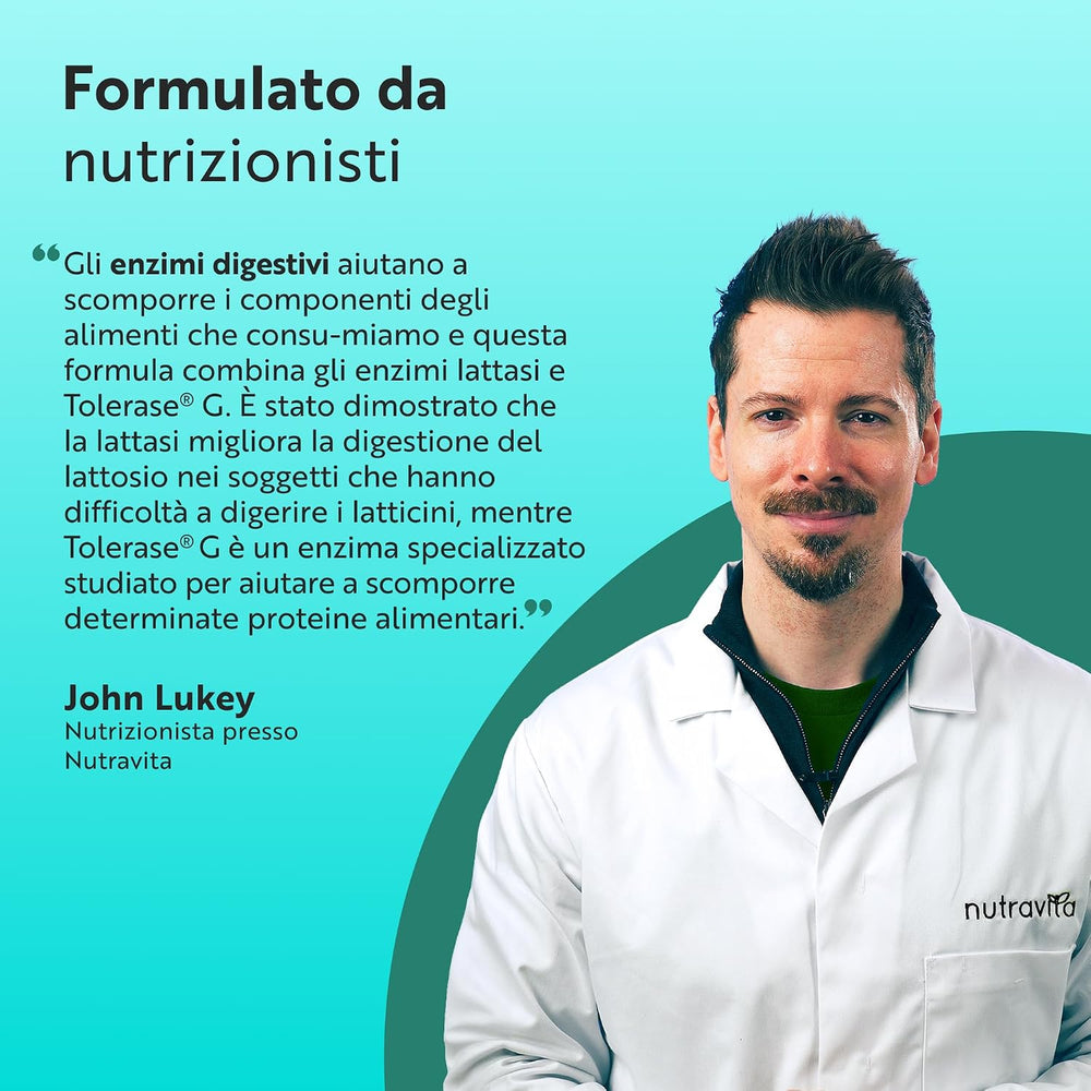 Complesso di integratori a base di enzimi digestivi - 60 compresse vegane