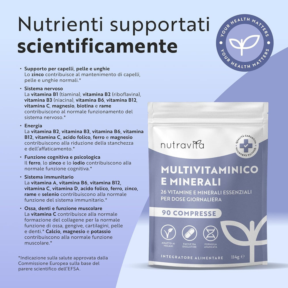 Multivitaminico Completo Donna e Uomo – 90 Compresse Vegane
