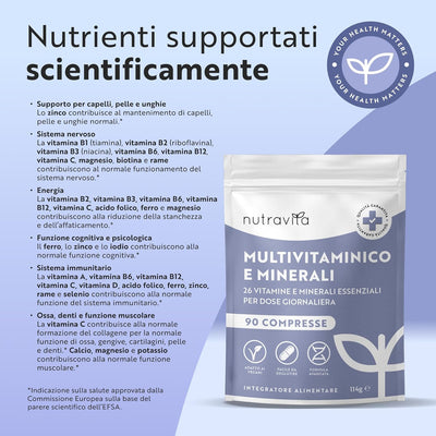 Multivitaminico Completo Donna e Uomo – 90 Compresse Vegane