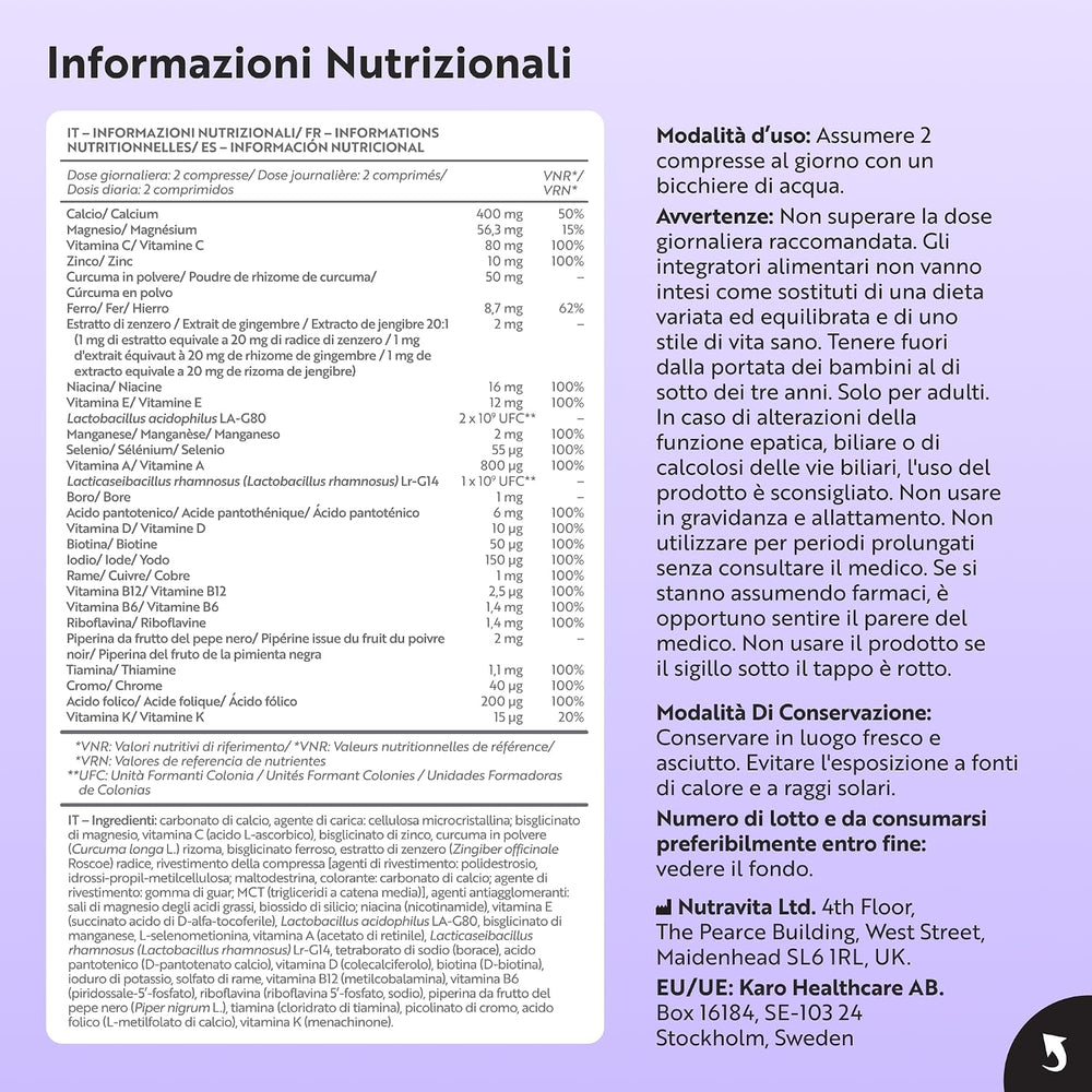 Multivitaminici ad Assorbimento Avanzato per Uomo & Donna - 360 Compresse Vegane