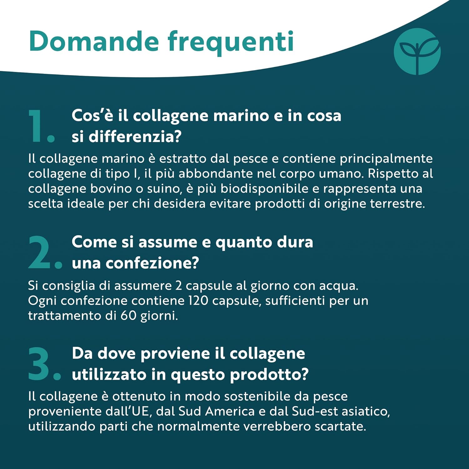 Collagene Marino Idrolizzato 1200mg de Tipo 1, 120 Compresse para 2 Meses, Peptidi di Collagene Integratore