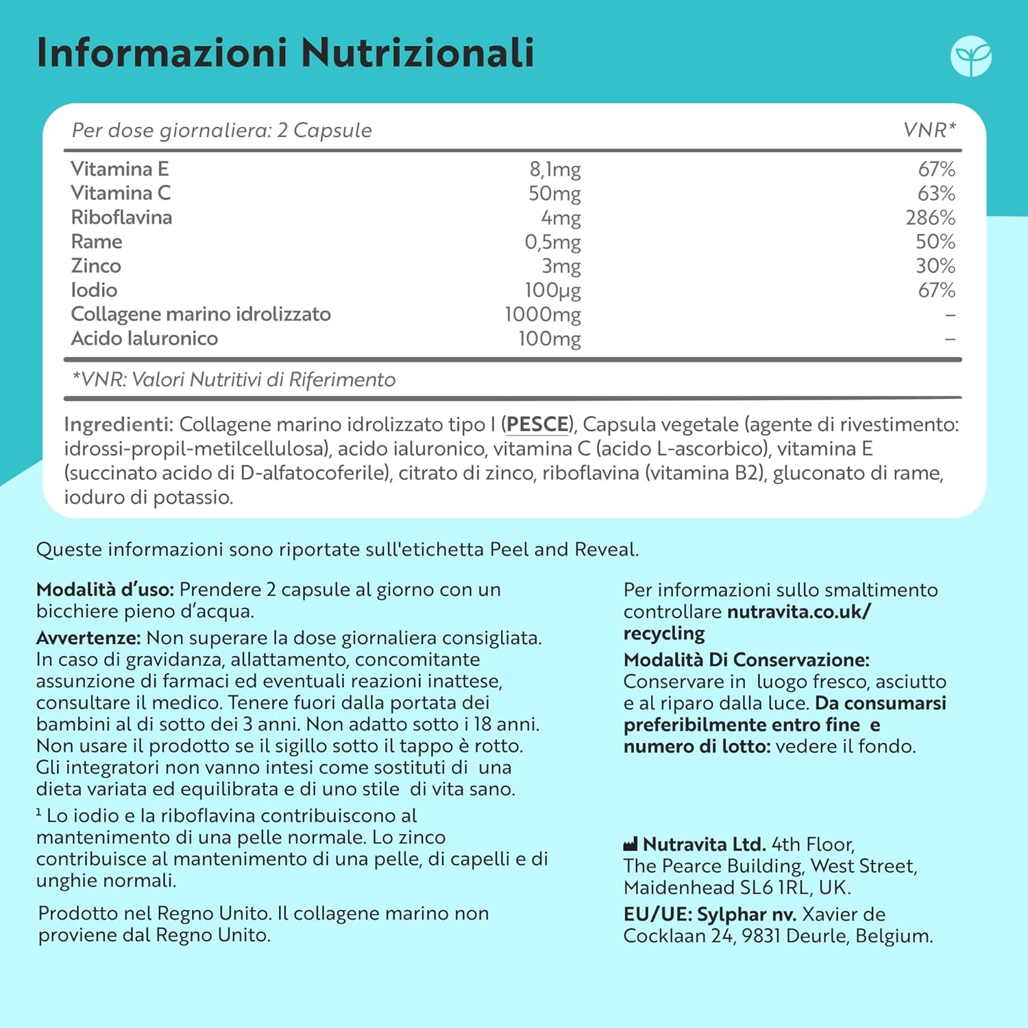 Collagene Marino con Acido Ialuronico 1000 mg - 60 Capsule