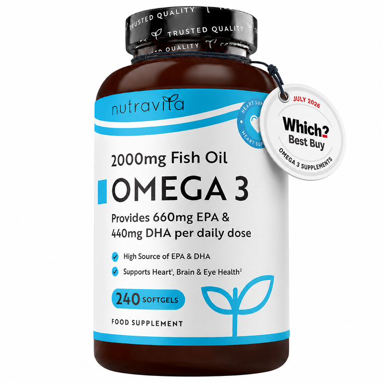 Omega 3 2000mg Olio di Pesce Puro 240 Capsule Molli