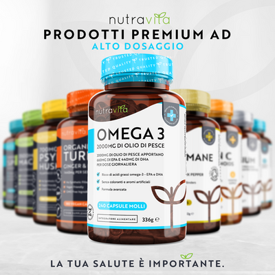 Omega 3 2000mg Olio di Pesce Puro 240 Capsule Molli